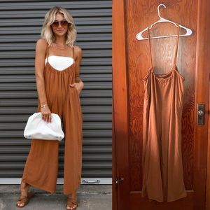 Vici Collection Larkspur Pocketed Tie Overalls